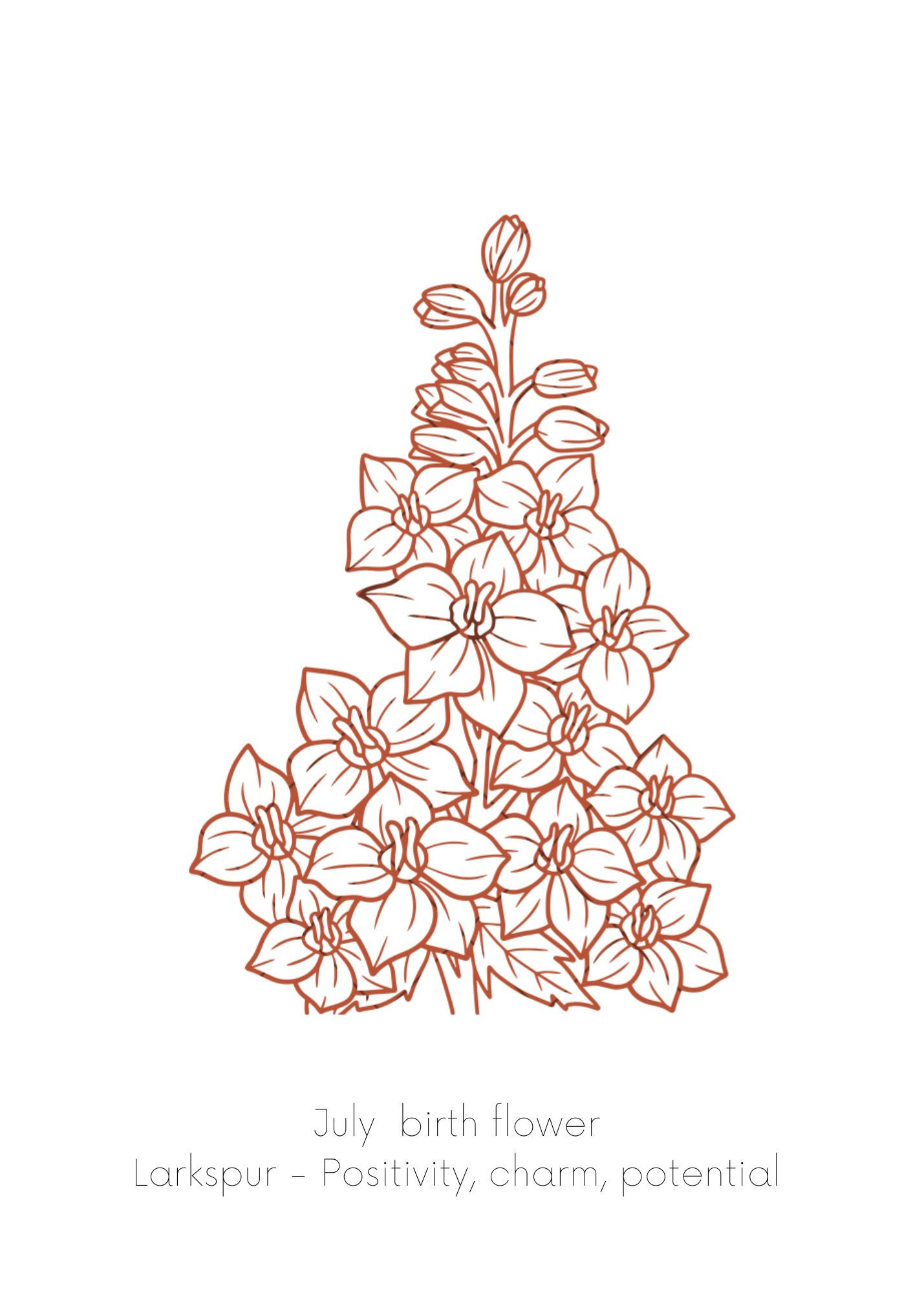 July Birth Flower Printable