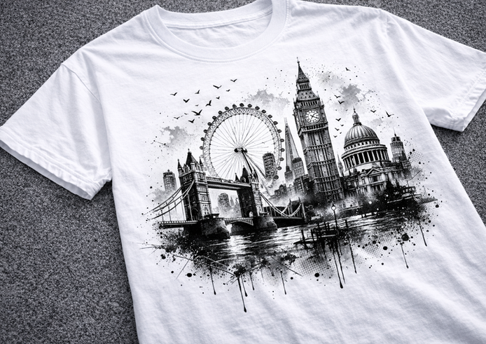London Custom T-shirt printing and embroidery with durable high quality finish. London, Leicester, Nottingham, Derby, Luton, Watford, Liverpool Street, White City, Shepherds Bush, Knightsbridge. Nationwide Delivery. 