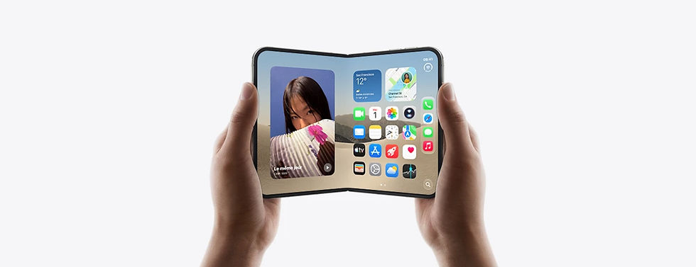 Apple iPhone Duo pliable Ciel nocturne ouvert et fermé