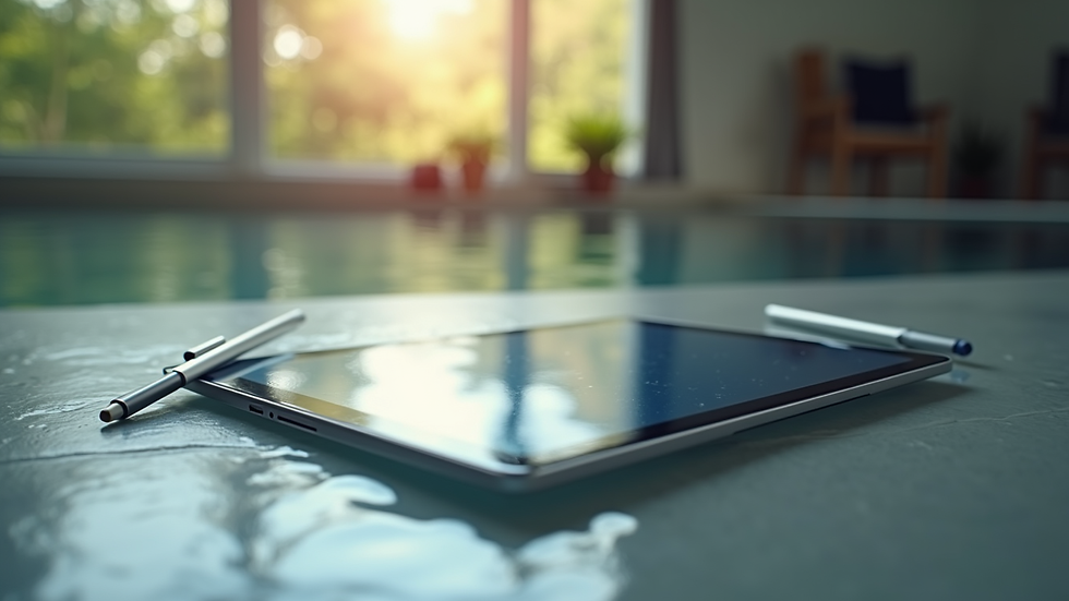 Vue en plongée d'un iPad Pro avec un Apple Pencil posé à côté