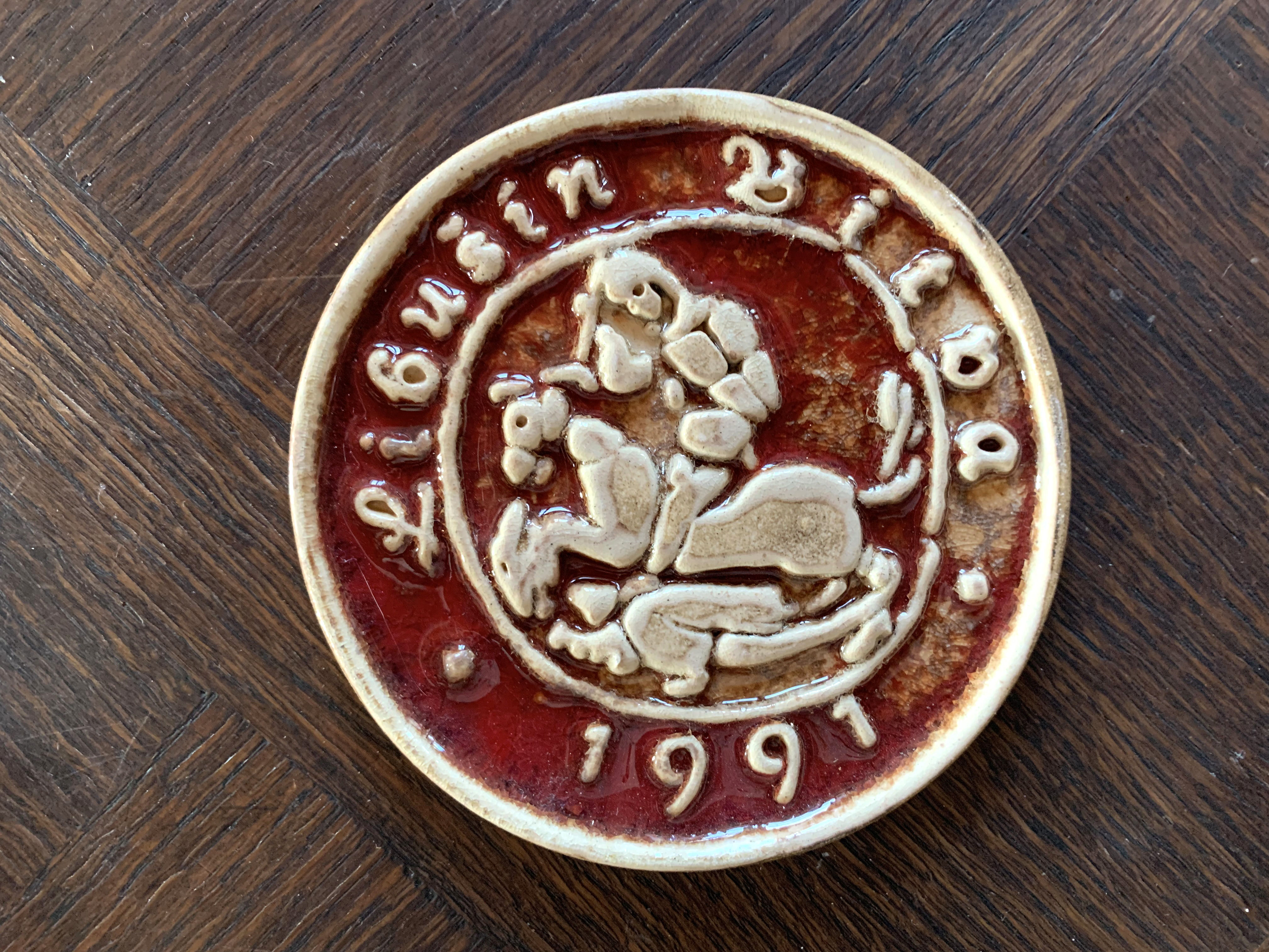 Keramický podtácek - červený