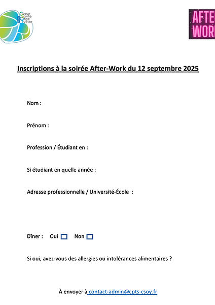 Inscriptions à la soirée After Work _edi