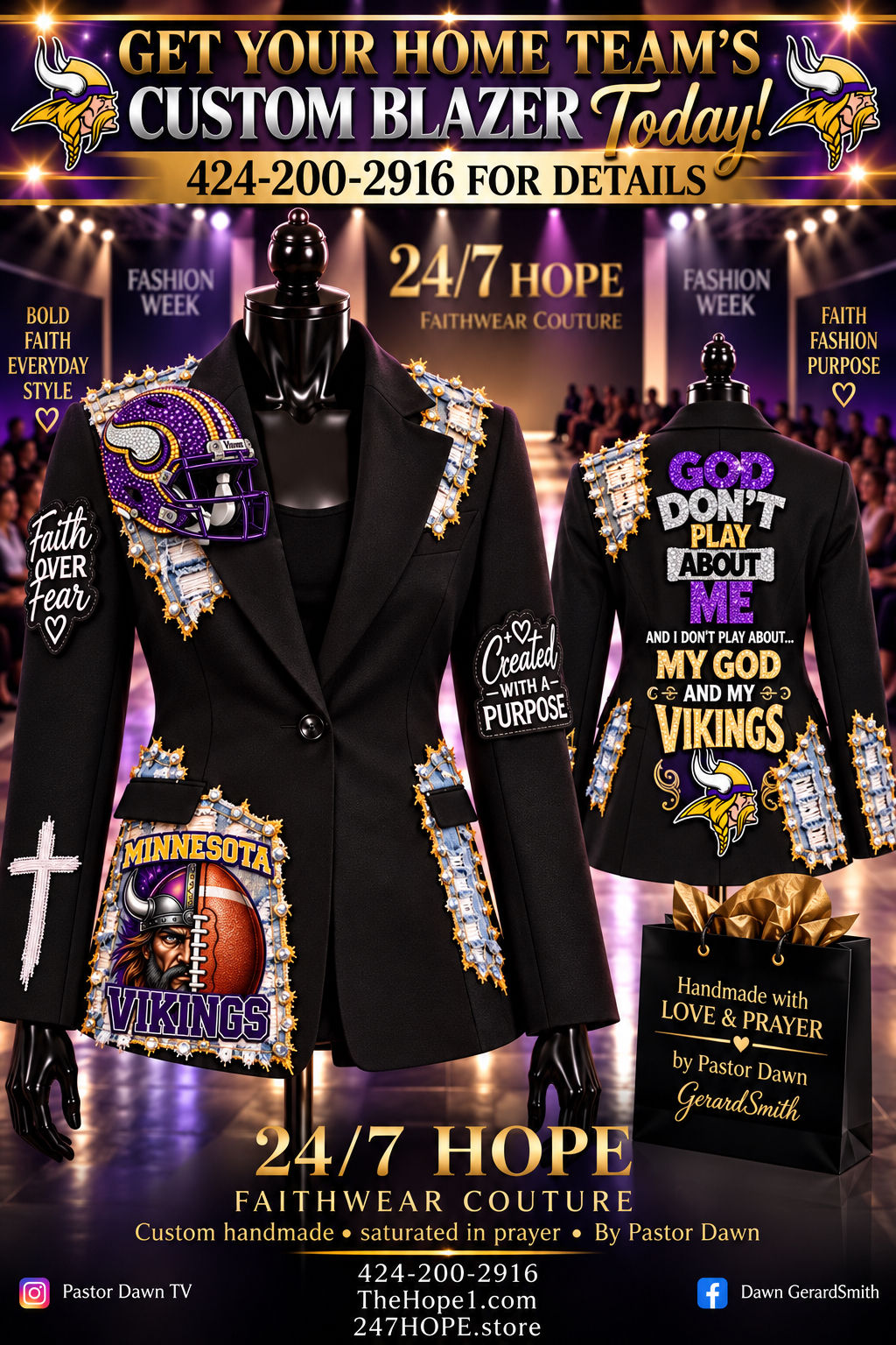 Custom Minnesota Faith and Football Blazer