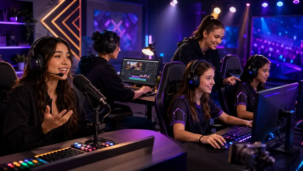 Dynamic esports studio in action