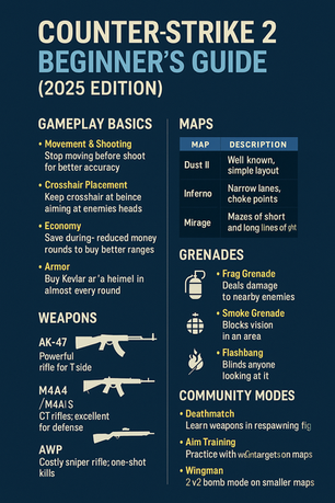 Counter-Strike 2 Beginner’s Guide (2025): Tips, Maps, Weapons & Strategies