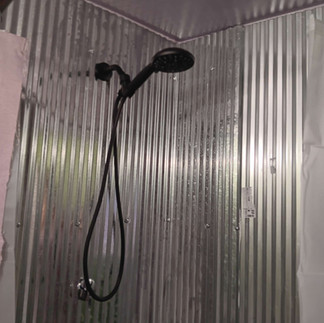 Shower hardware install.  It is really hard to get a picture of the whole shower.