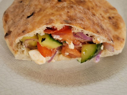 Greek Veggie Gyros with Spicy Yogurt Sauce