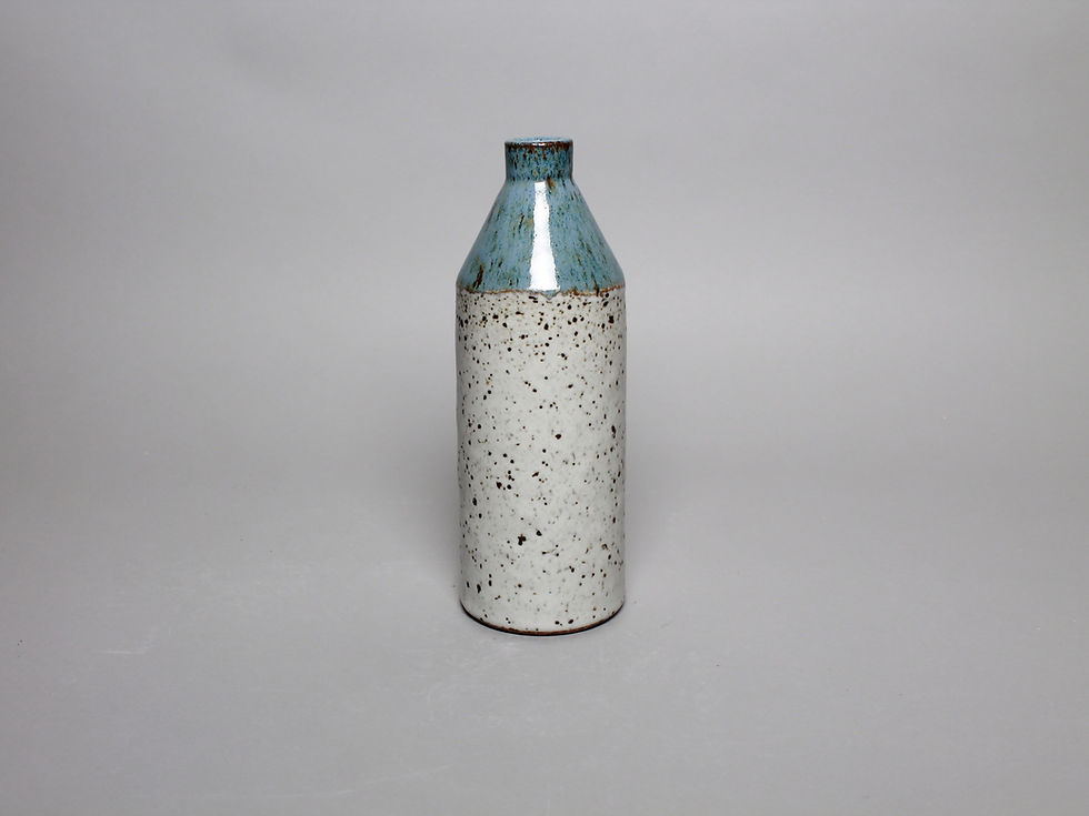 Thumbnail: light blue and white marble gloss oil dispenser, 12 oz
