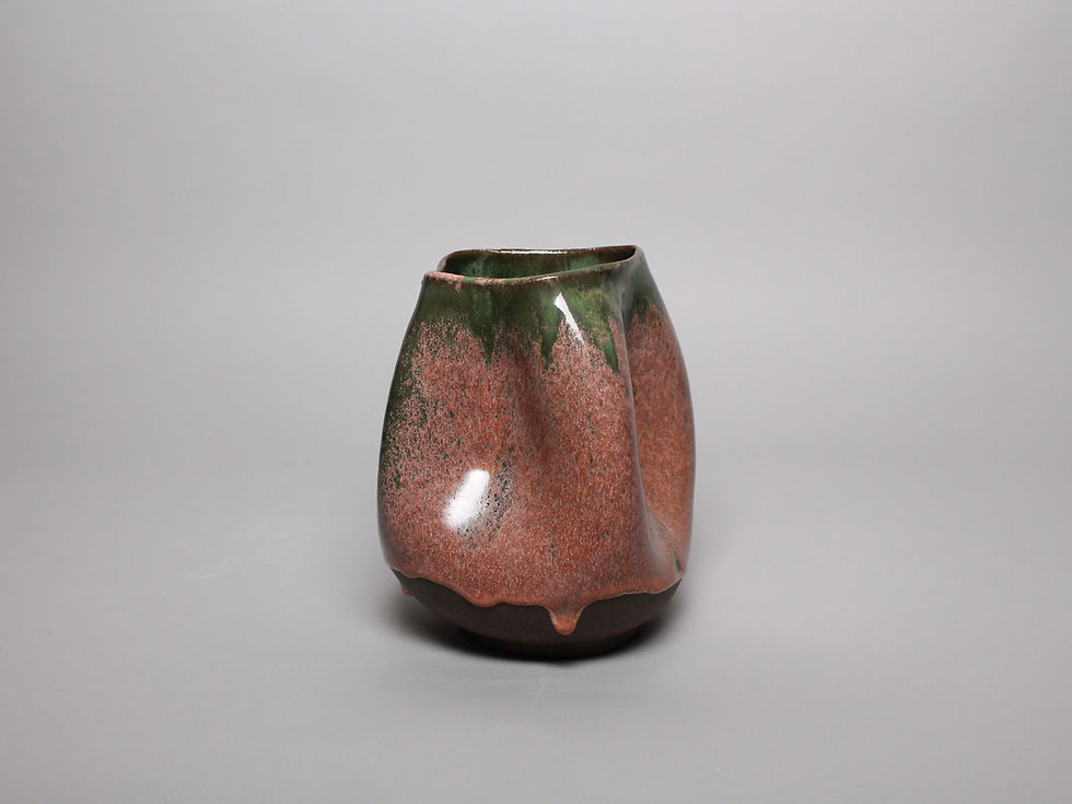 Thumbnail: pink green deflated gloss drip vase