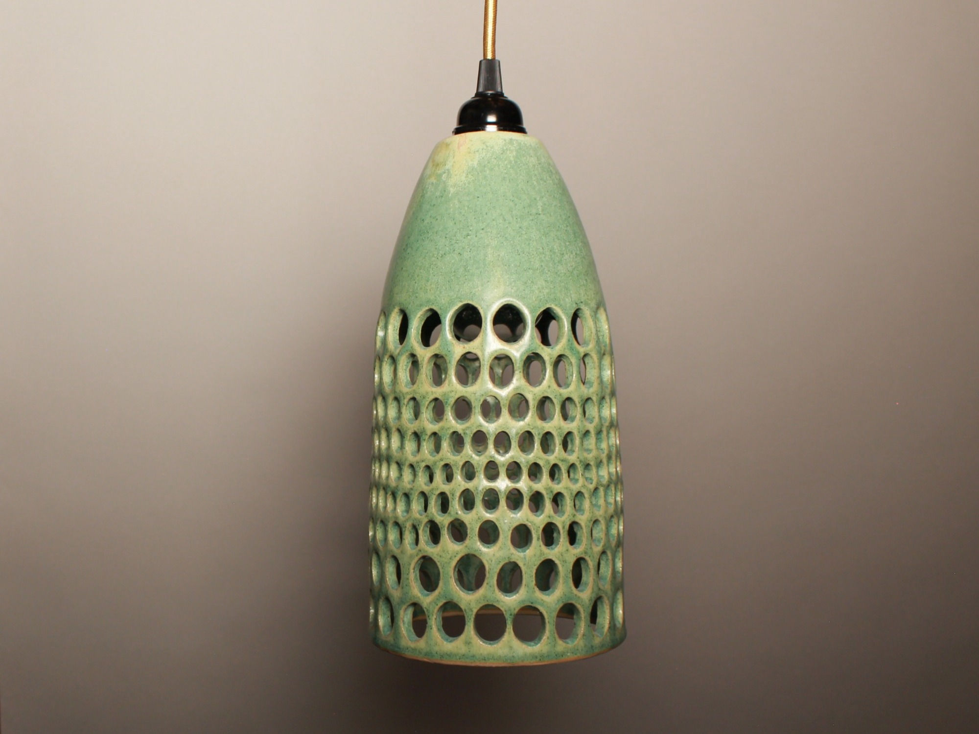 green yellow matte X brass color cord lamp