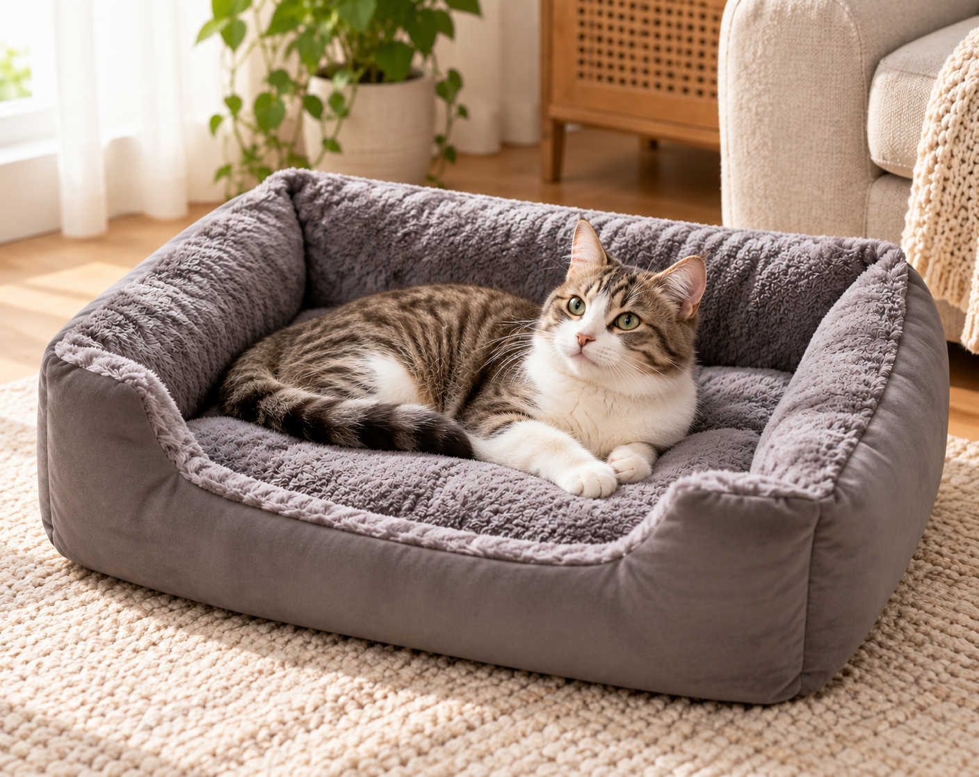 Soft Plush Pet Sofa Bed – Cosy Bed for Cats & Small Dogs