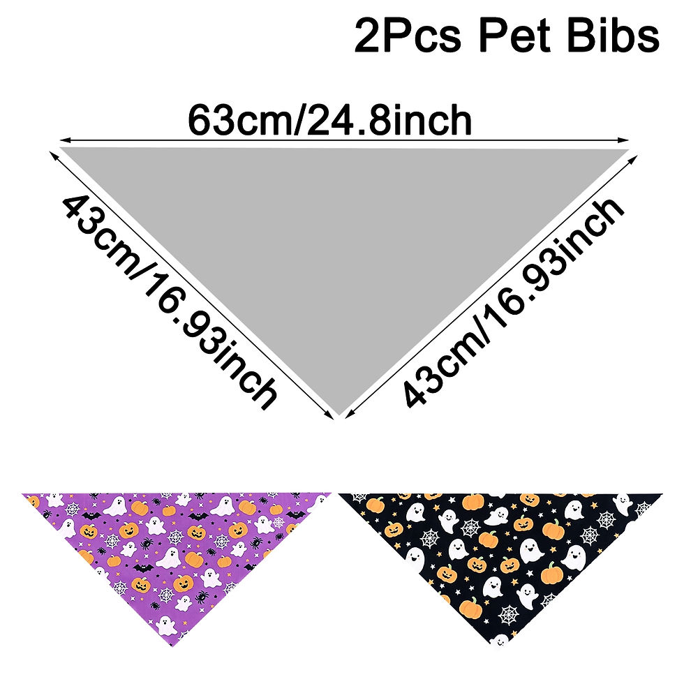 Thumbnail: 2-Pack Halloween Dog Bandanas – Ghost & Pumpkin Print