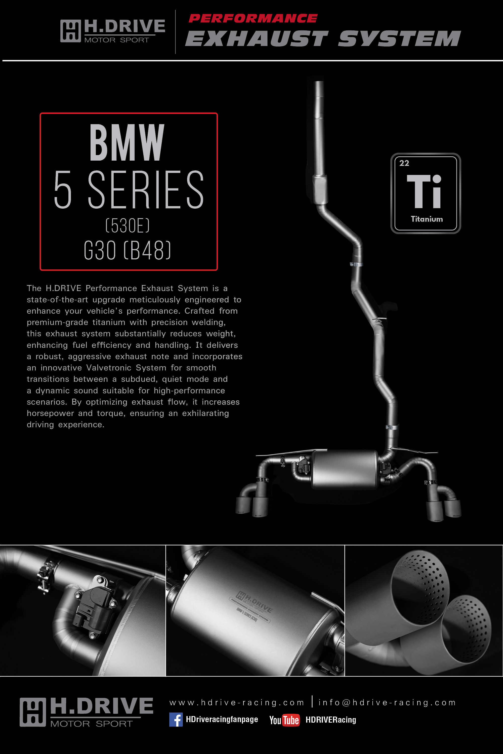 BMW 5 Series 530e (G30) B48 - H.Drive Exhaust System