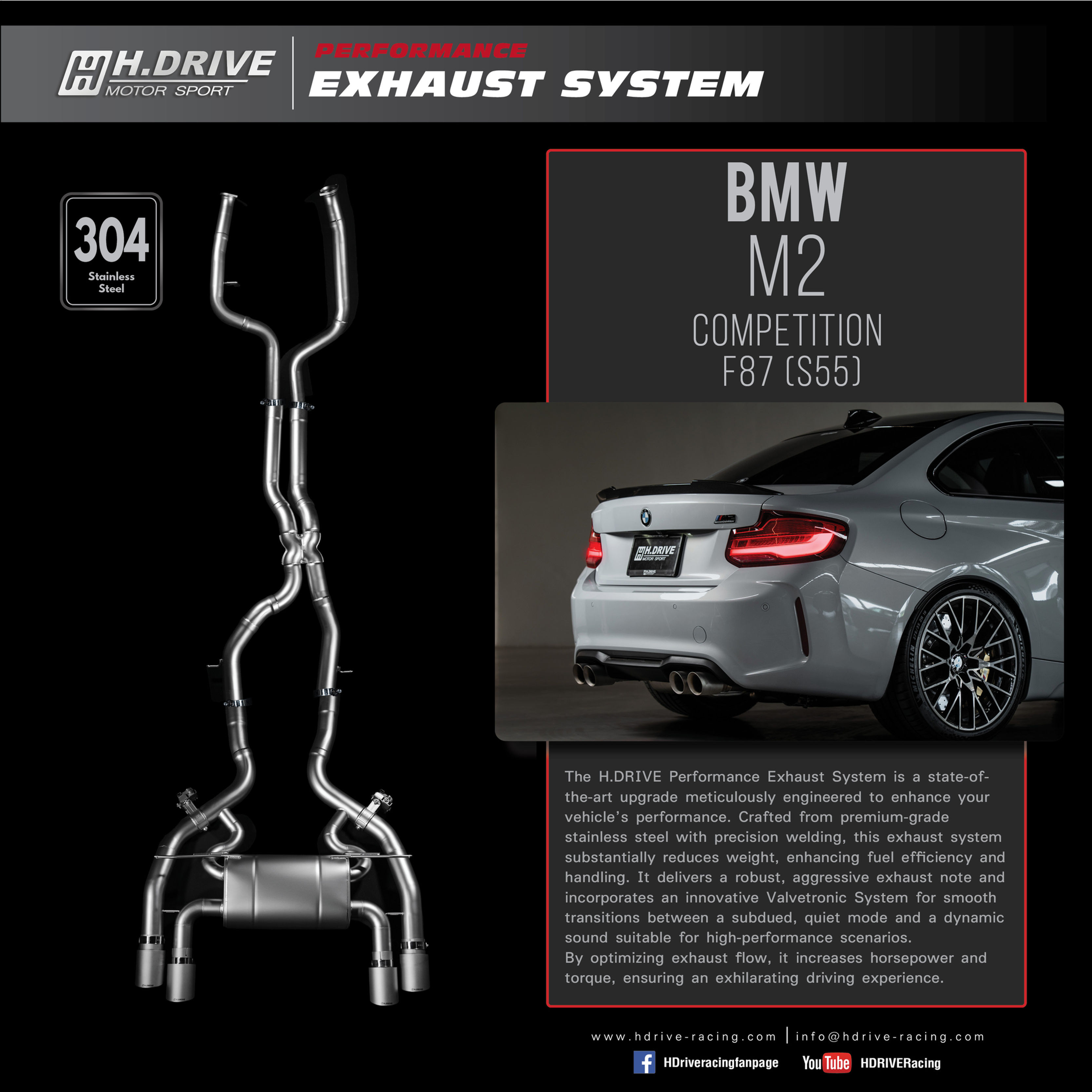 BMW M2 Competition (F87) S55 - H.Drive Exhaust System