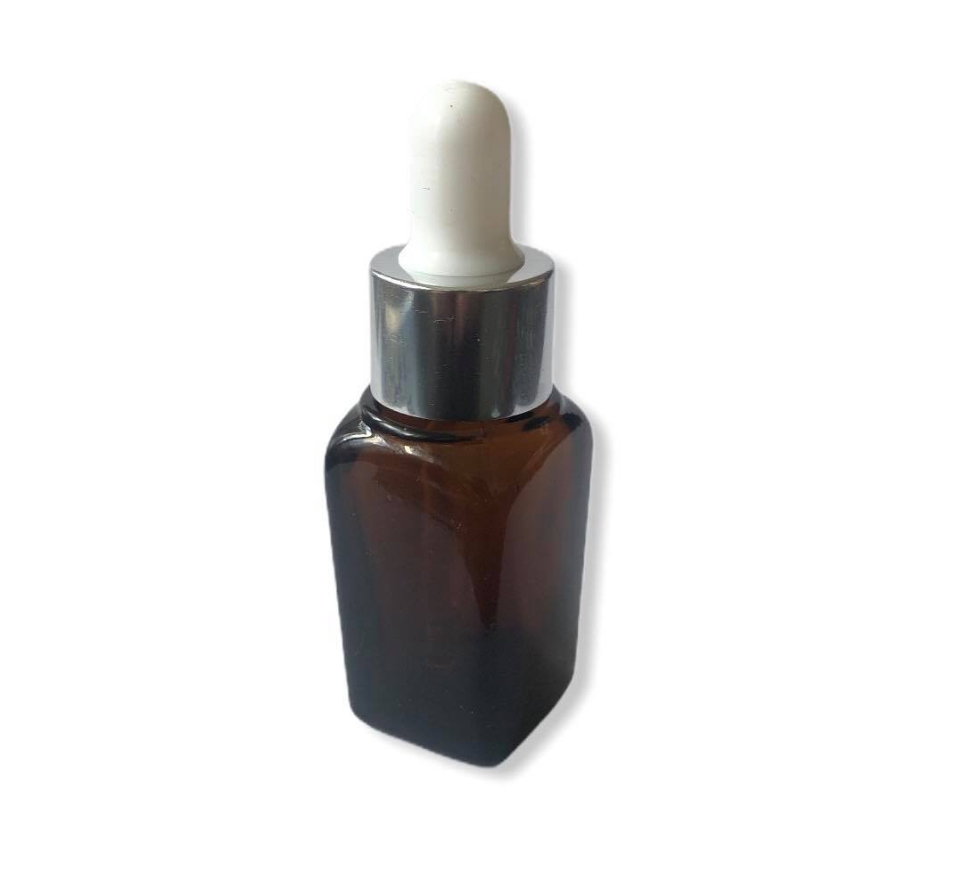 Rudas kvadratinis stiklinis buteliukas su pipete(10-20ml)