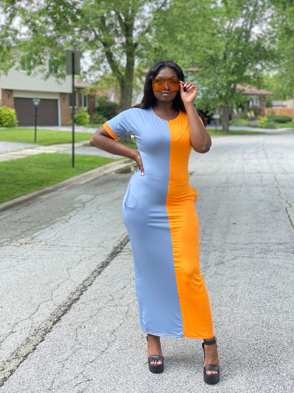 Thumbnail: 2 Tone Color Block Dress