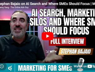 Stephan Bajaio on the Marketing and AI for SME Growth podcast with Jeremy Yang, episode titled Stop Chasing Fool's Gold.