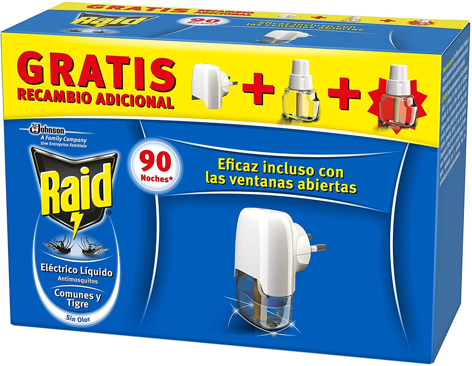 Insecticida Elétrico Raid Líquido Aparelho + 2 Recargas
