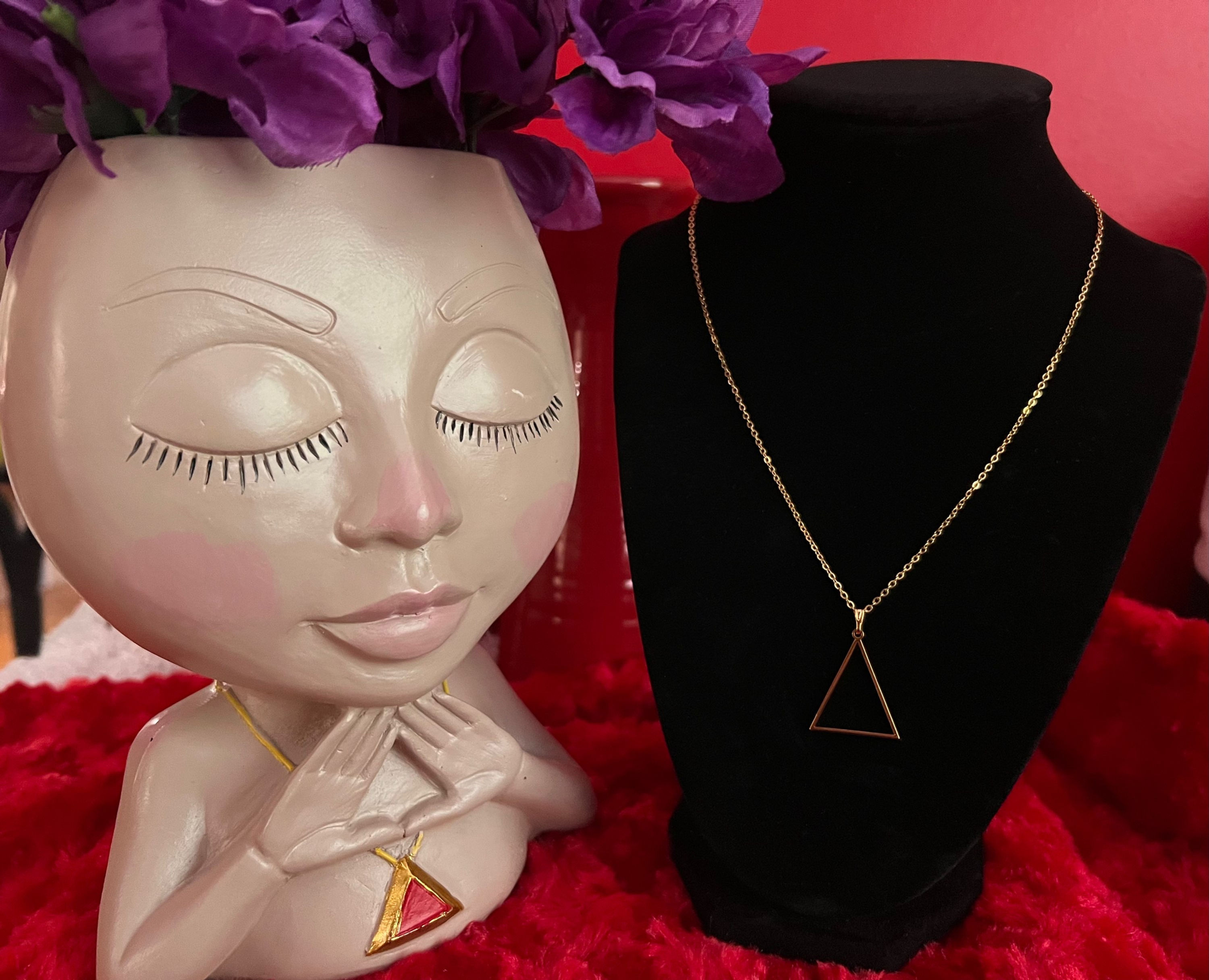 Silver/Gold Pyramid Necklace and chain