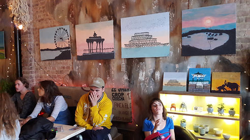 Aida at her exhibition at Cafe Plenty