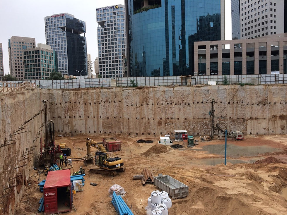 מגדלי ספיר - רמת גן - עבודות תת קרקעיות