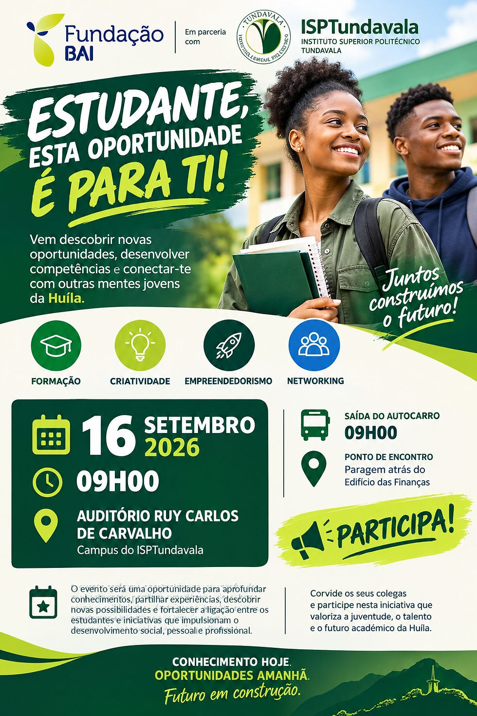 Estudante, esta oportunidade é para ti!