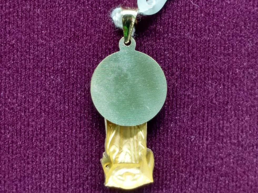 Thumbnail: Virgin Mary Tri-Gold Pendant 14K