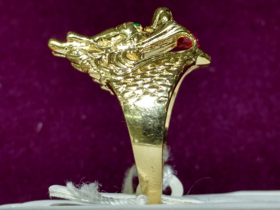 Thumbnail: Dragon Head Men's Ring 14K (23mm)