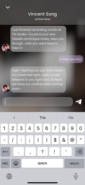 A snapshot of Text Chat with Vincent
