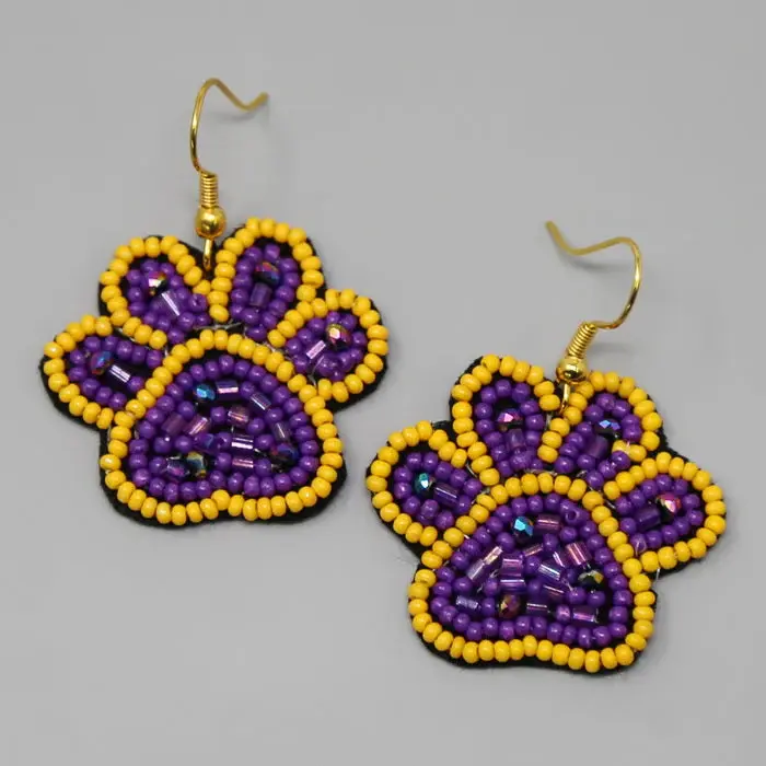 Beaded Paw earring  