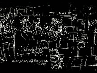 I keep drawing even the World Cup.illustration by Halu Iwasaki