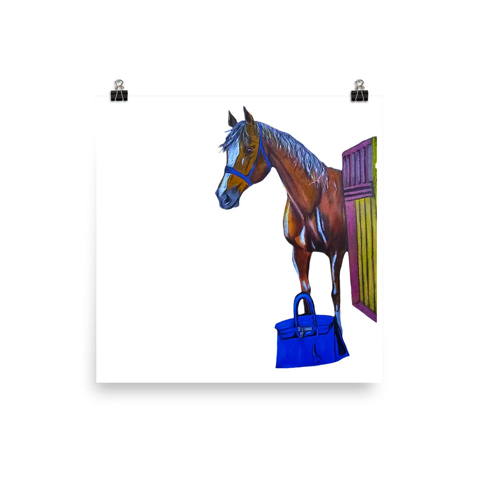 Thumbnail: Palomino horse with handbag