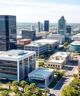 Plano Texas modern cityscape, clean corp