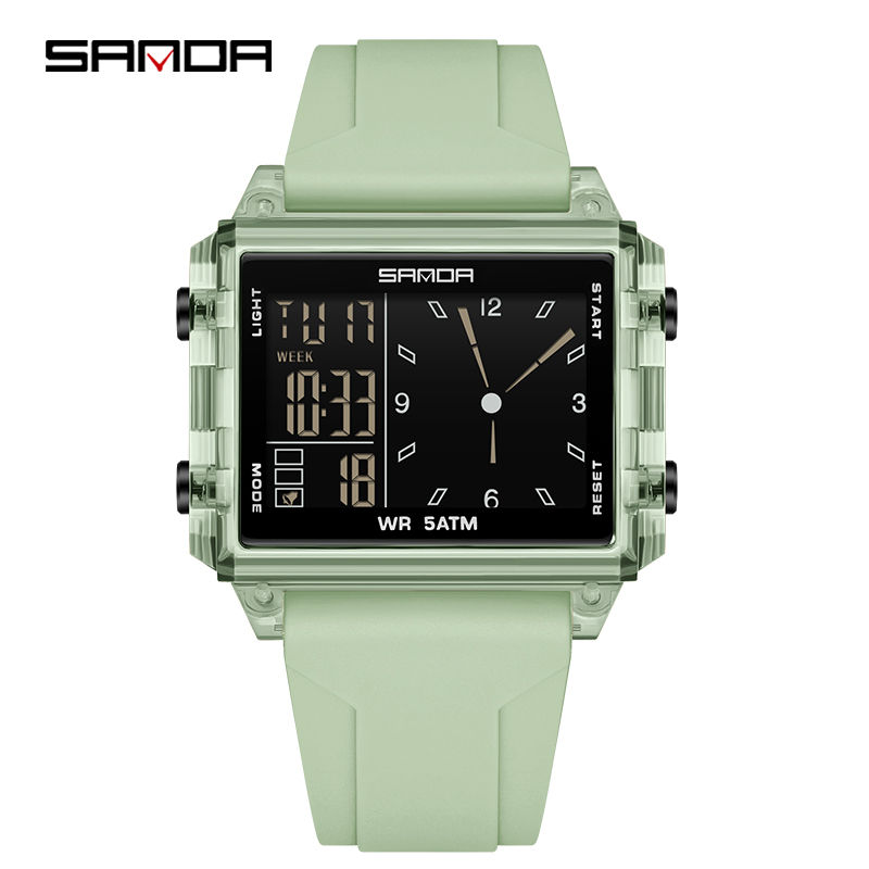 Thumbnail: SANDA 6273 Dual Display Sports Watch – Waterproof Analog & Digital Wristwatch