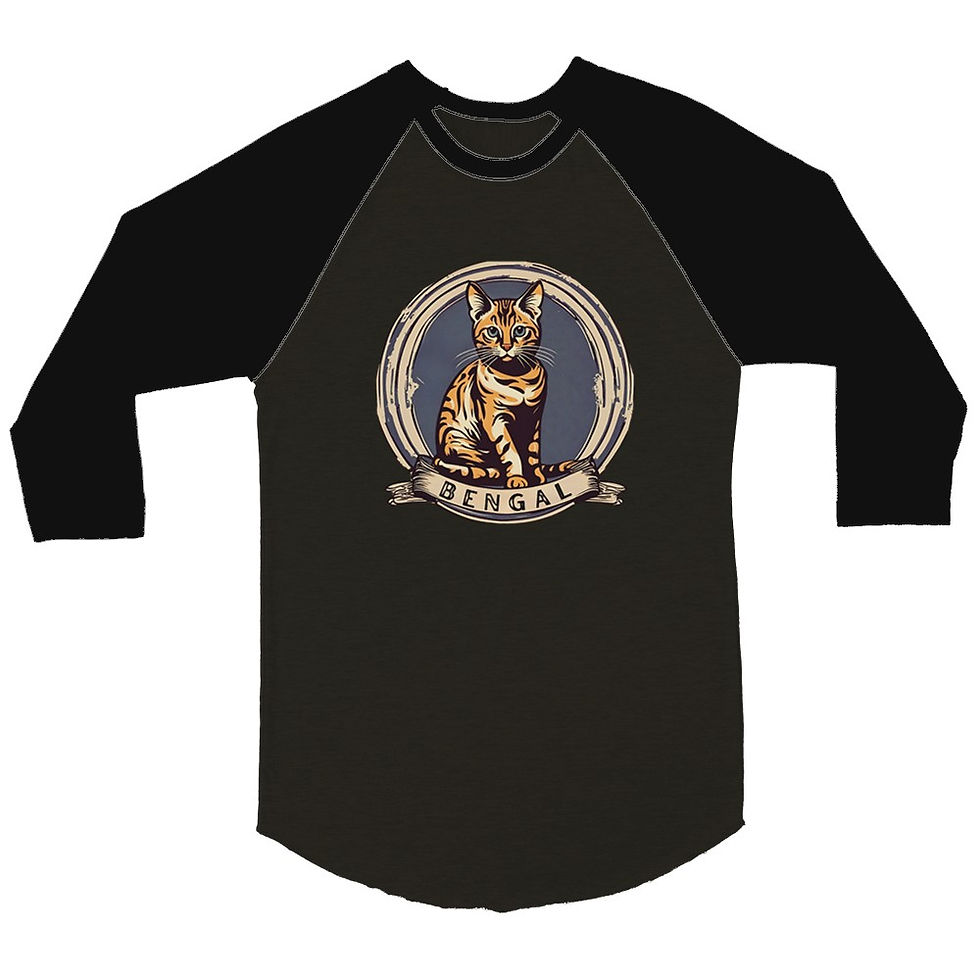 Thumbnail: Adult - Bengal  Unisex 3/4 sleeve Raglan T-shirt