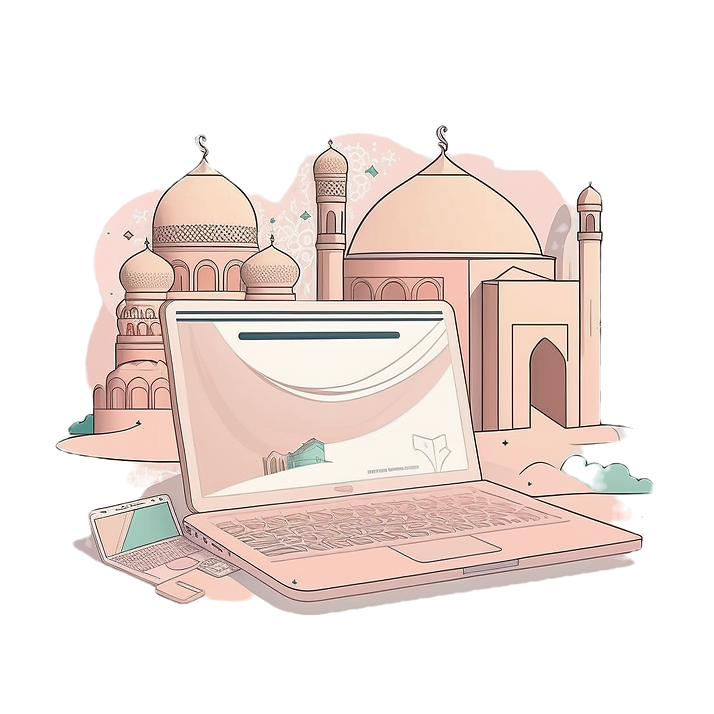 laptop and mosque