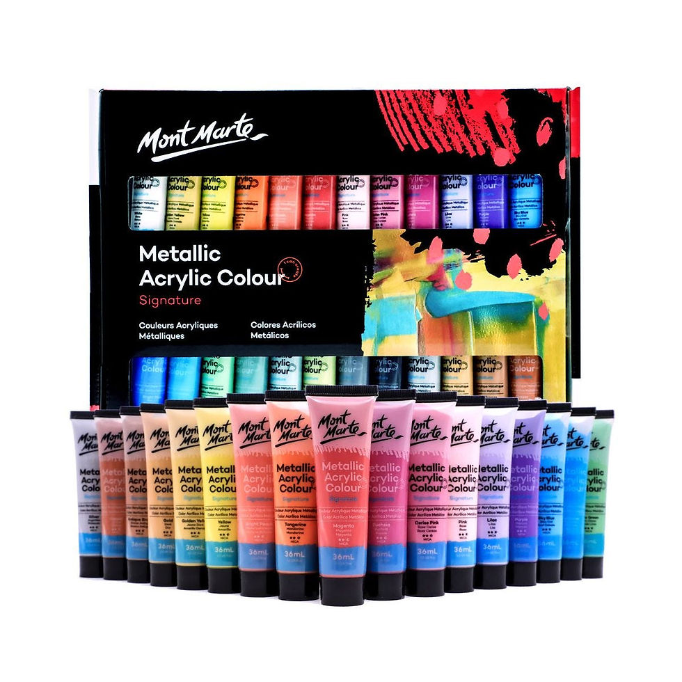 Thumbnail: Mont Marte Metallic Acrylic Colour Paint Set Signature 24pc x 36ml (1.2oz)