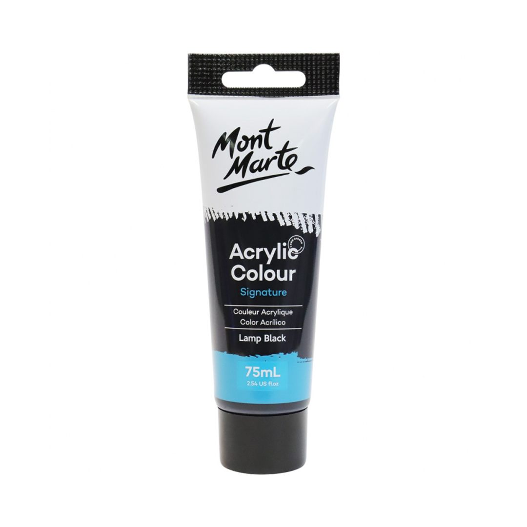 Mont Marte Signature Acrylic Colour 75ml (2.54oz) - Lamp Black