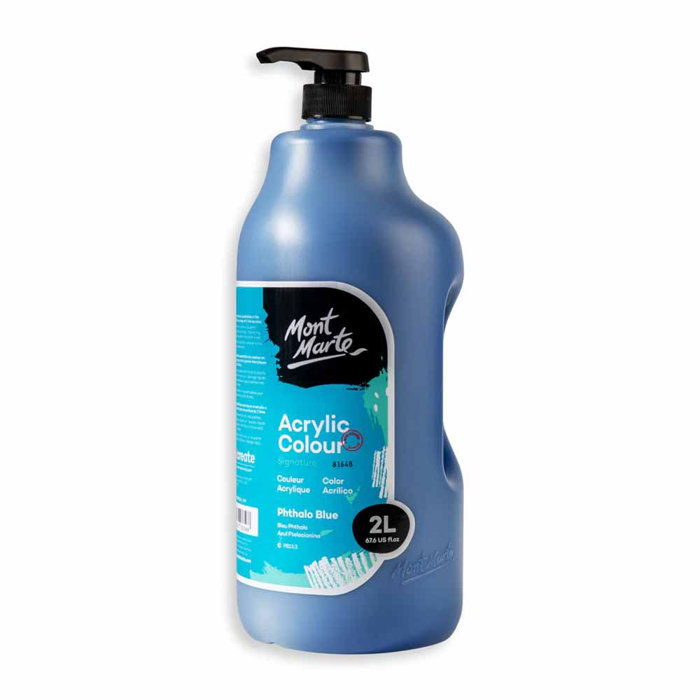 Mont Marte Acrylic Colour Paint 2L - Phthalo Blue
