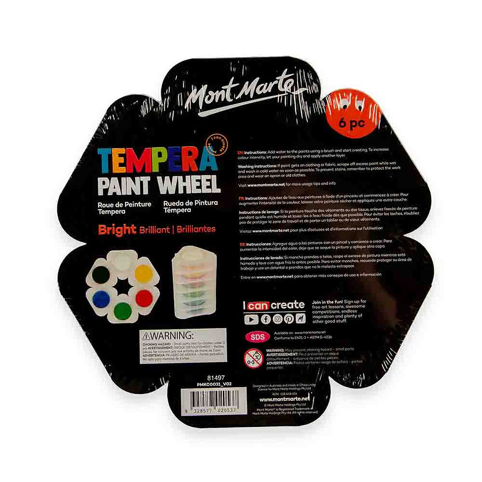 الصورة المصغرة: Mont Marte Tempera Paint Wheel Bright 6pc