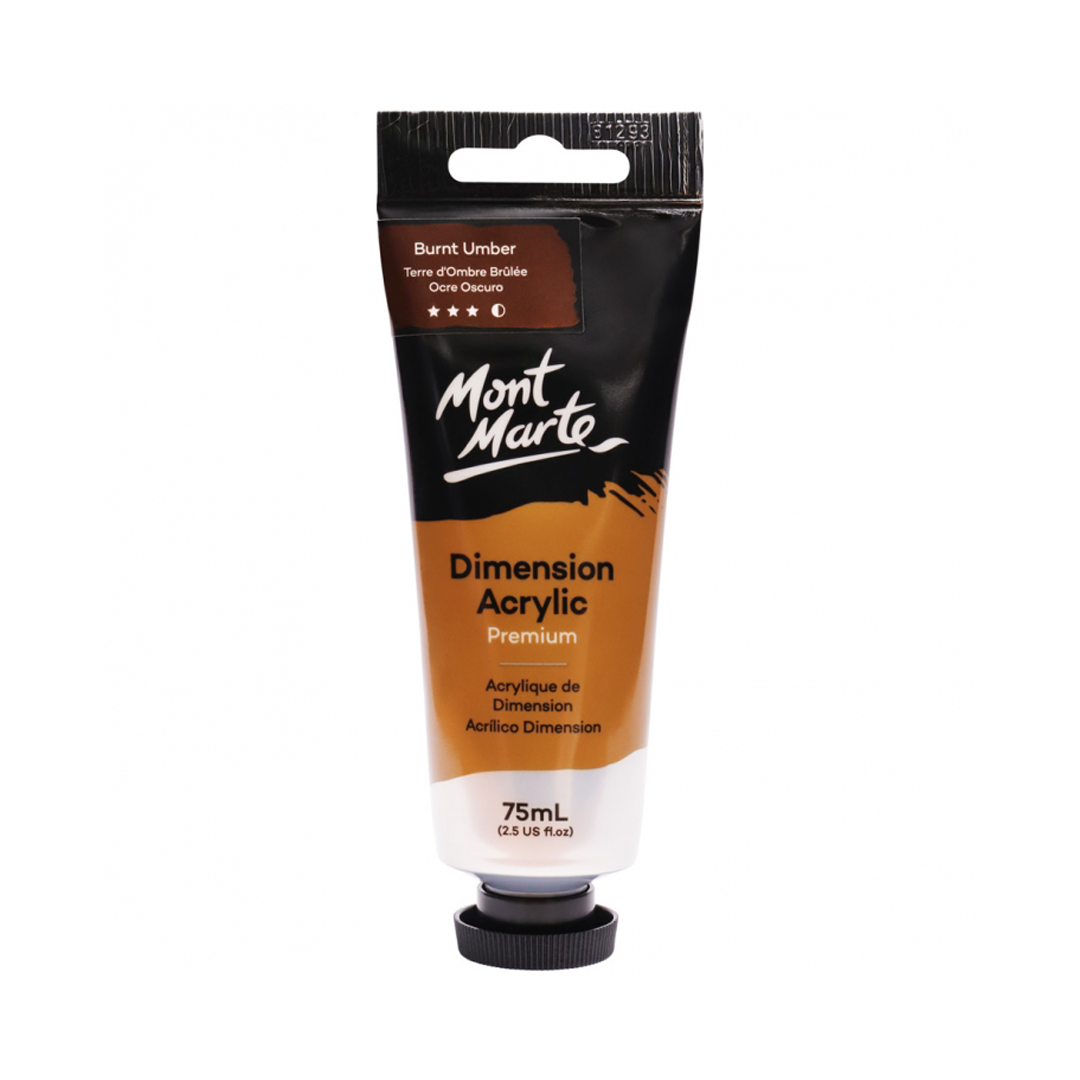 Mont Marte Premium Dimension Acrylic 75ml (2.5oz) - Burnt Umber
