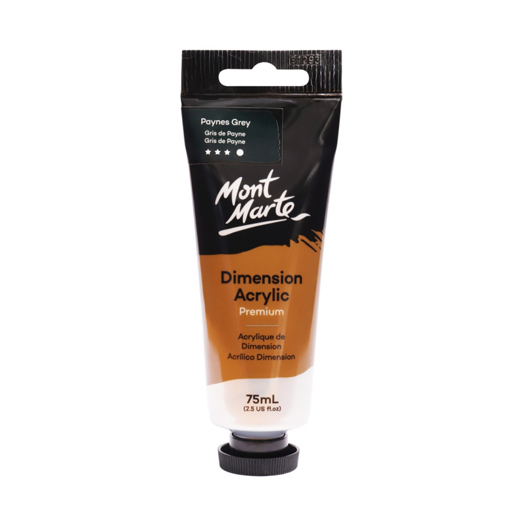 Mont Marte Premium Dimension Acrylic 75ml (2.5oz) - Paynes Grey