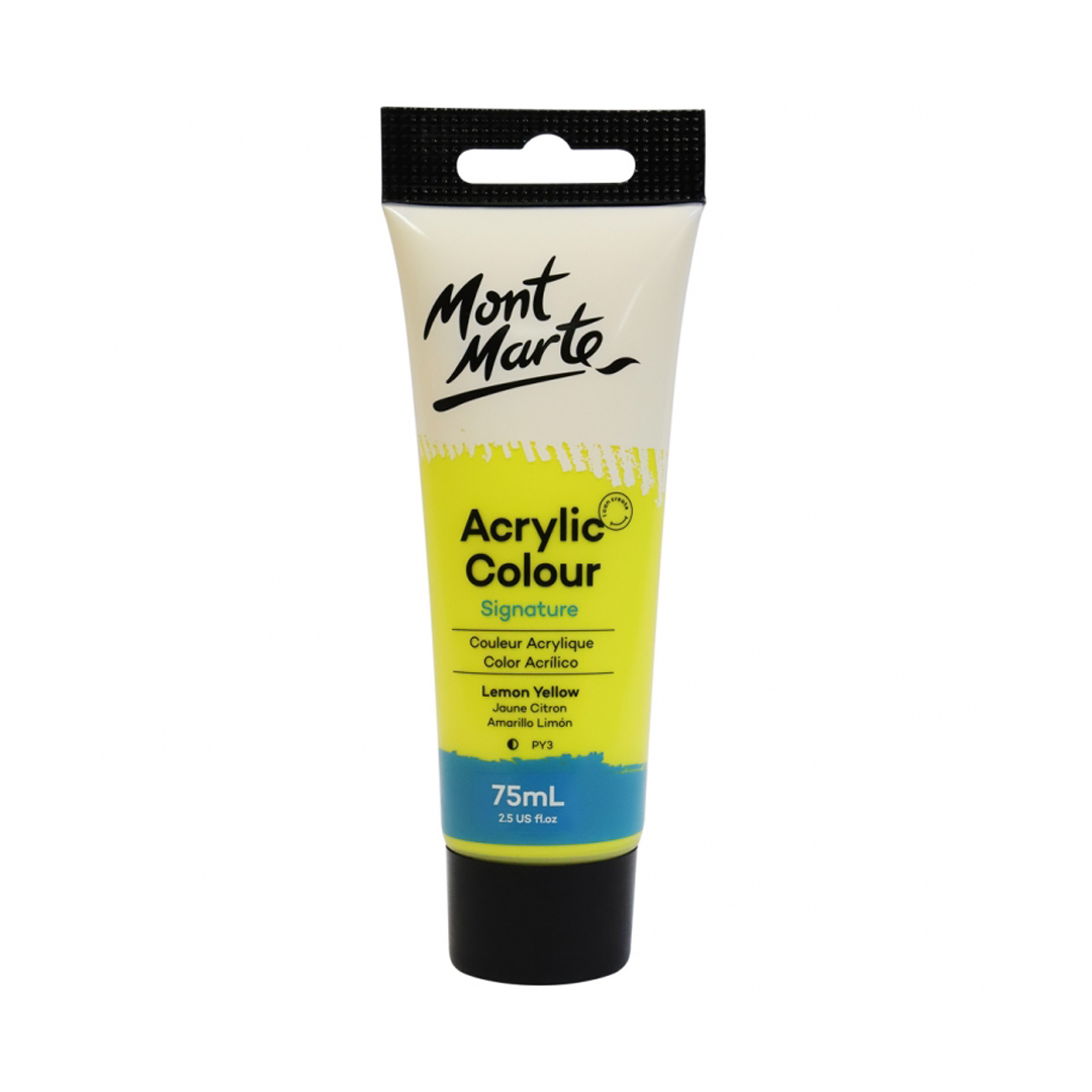 Mont Marte Signature Acrylic Colour 75ml (2.54oz) - Lemon Yellow