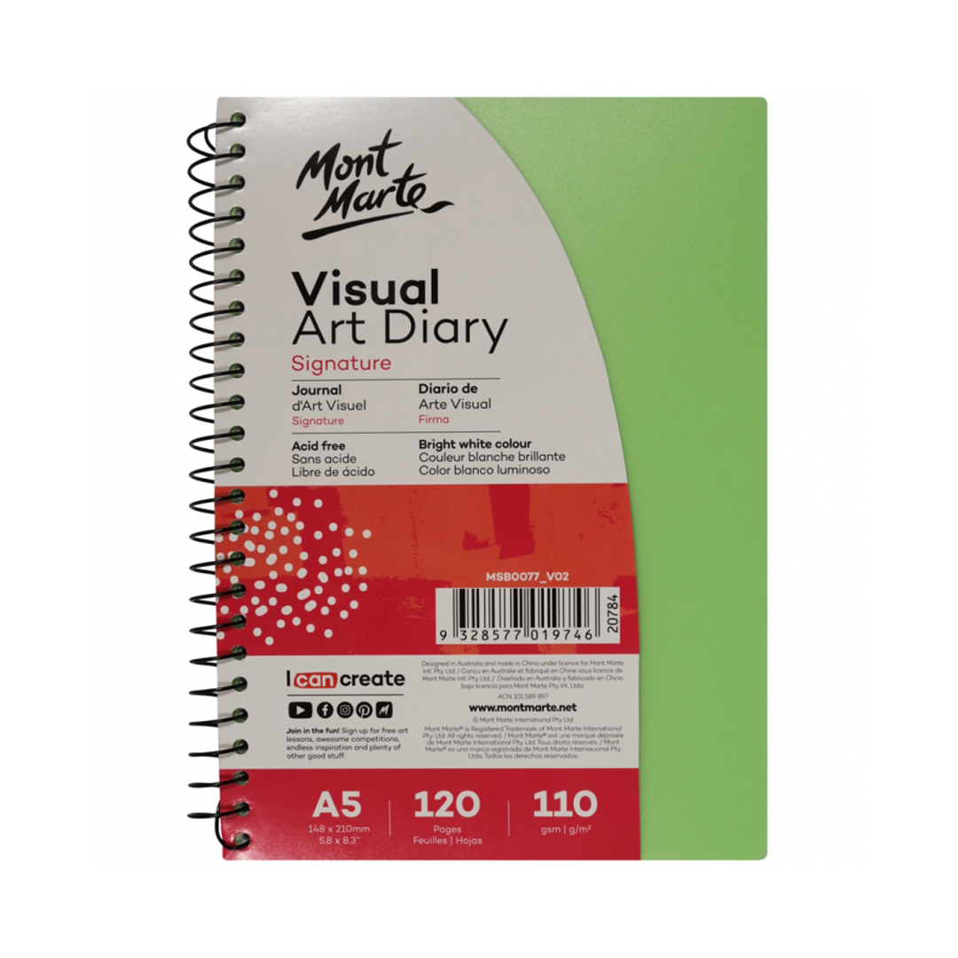Mont Marte Signature Visual Art Diary PP Coloured Cover 110gsm A5 120 Page