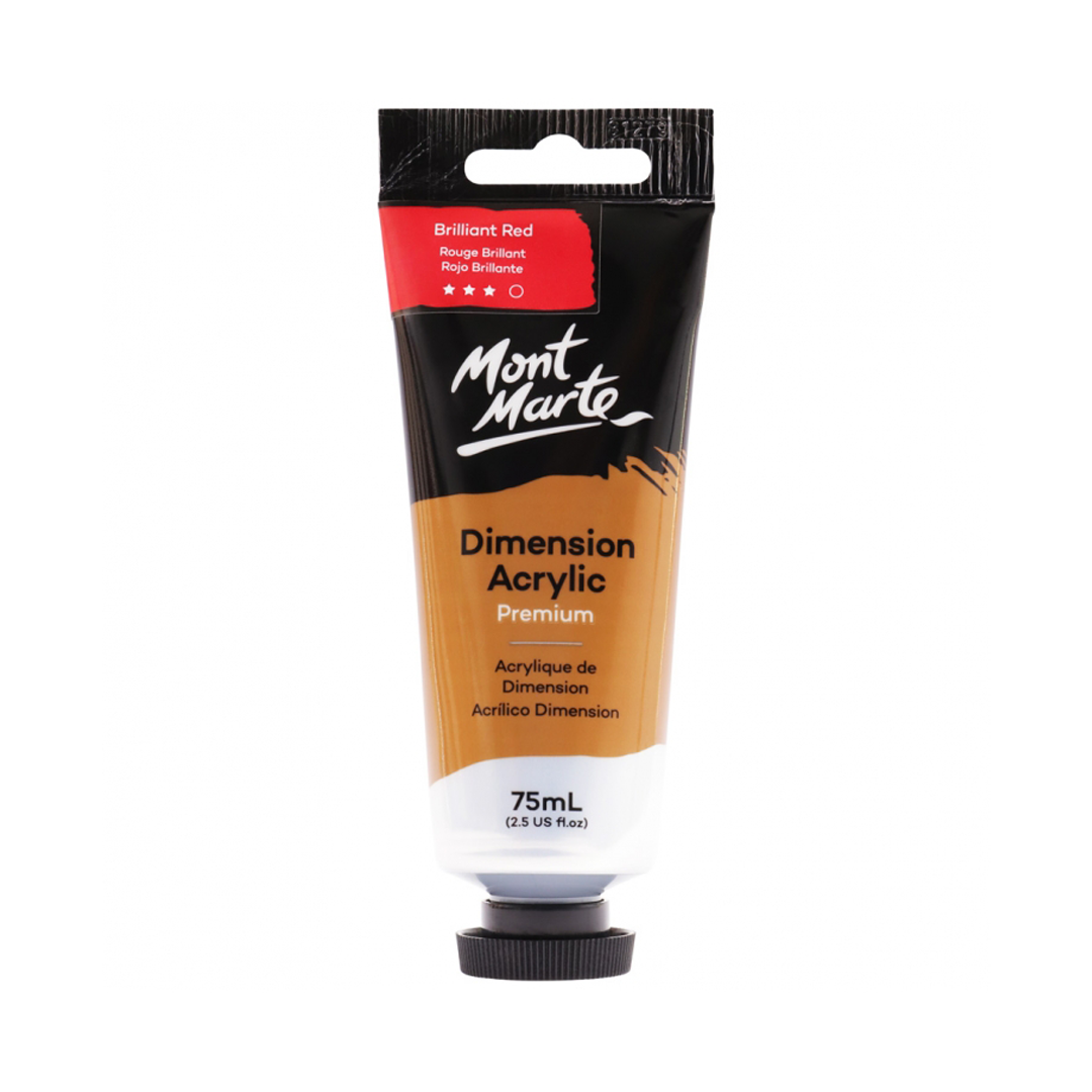Mont Marte Premium Dimension Acrylic 75ml (2.5oz) - Brilliant Red