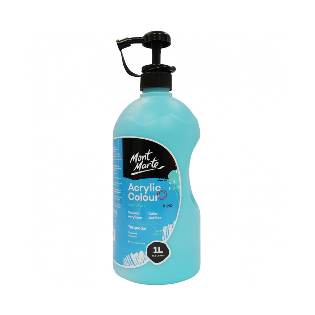 Mont Marte Signature Acrylic Colour 1 Litre (33.8oz) - Turquoise