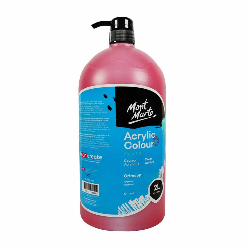 Mont Marte Acrylic Colour Paint 2L - Crimson