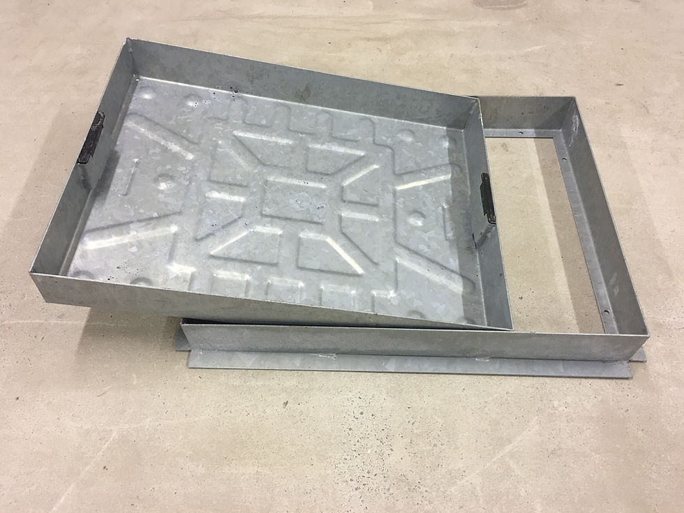 Thumbnail: Recessed Manhole Cover 600x450mm – Galvanised Steel, 80mm Tray Depth, Heavy-Duty