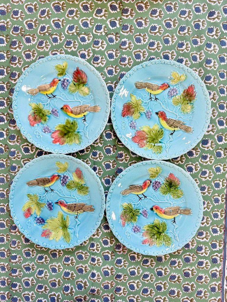 Zell am Harmersbash  Antique German Majolica Love Birds Pattern, 8" Plates 