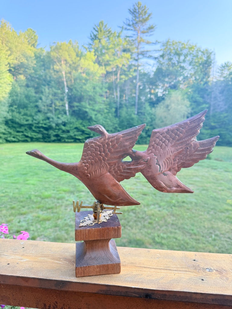 Authentic New England Copper Canadian Goose Weathervane on Wood Mount